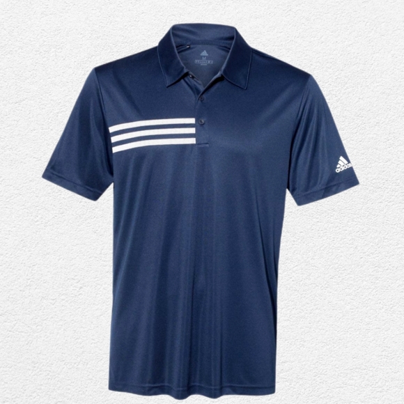 Adidas - Short Sleeve 3-Stripes Chest Polo - A324 Navy White - Picture 1 of 3